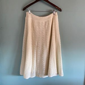 Ivory Vintage crochet midi skirt